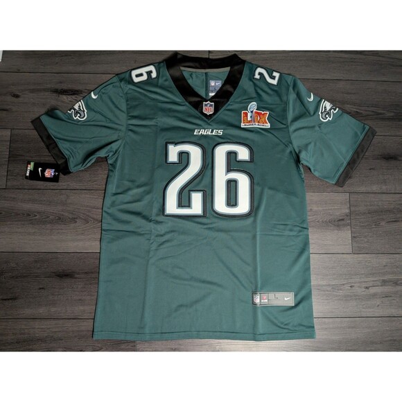 Eagles Other - Saquon Barkley #26 Philadelphia Eagles 2025 Bowl Patch Stitched Jersey Large